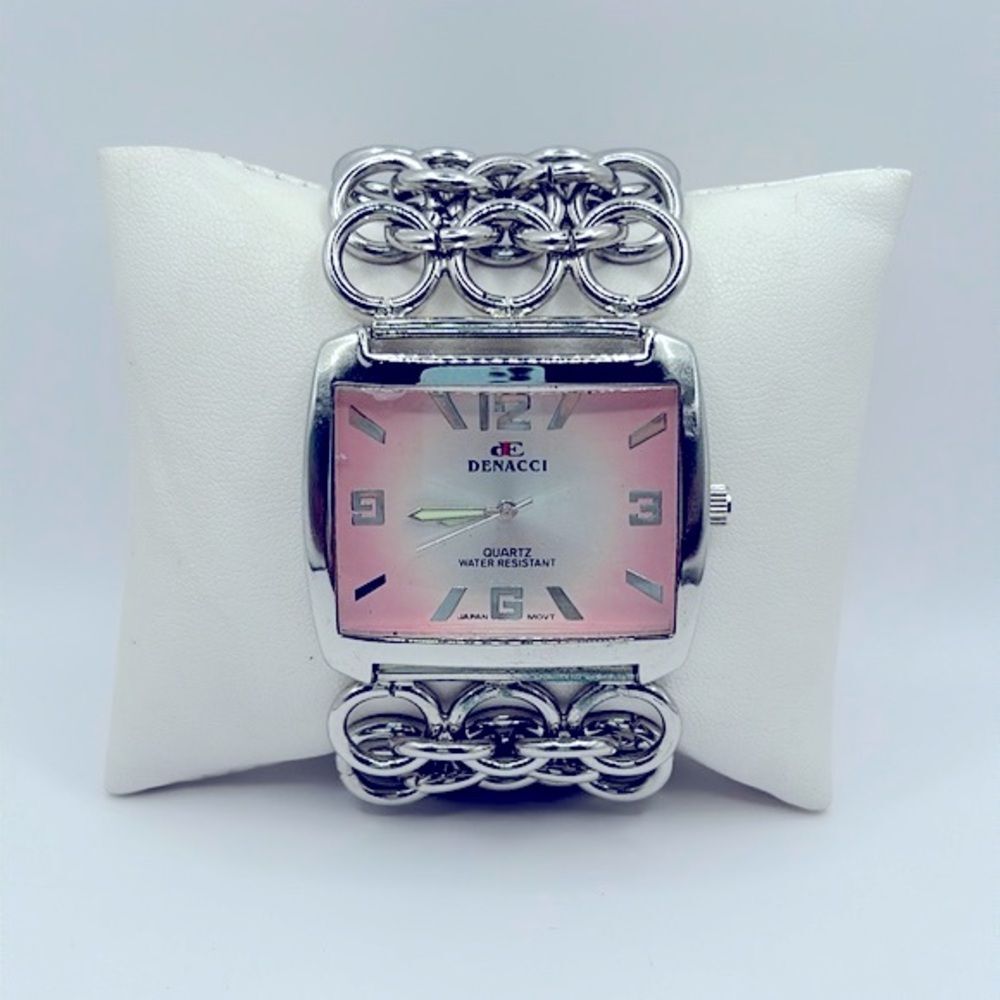 Working! Ladies Denacci Wide Chain Band Easy Read Watch